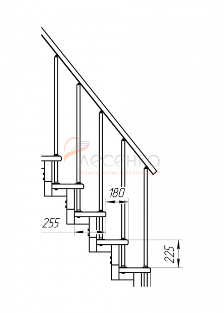 Модульная малогабаритная лестница Компакт - фото 2